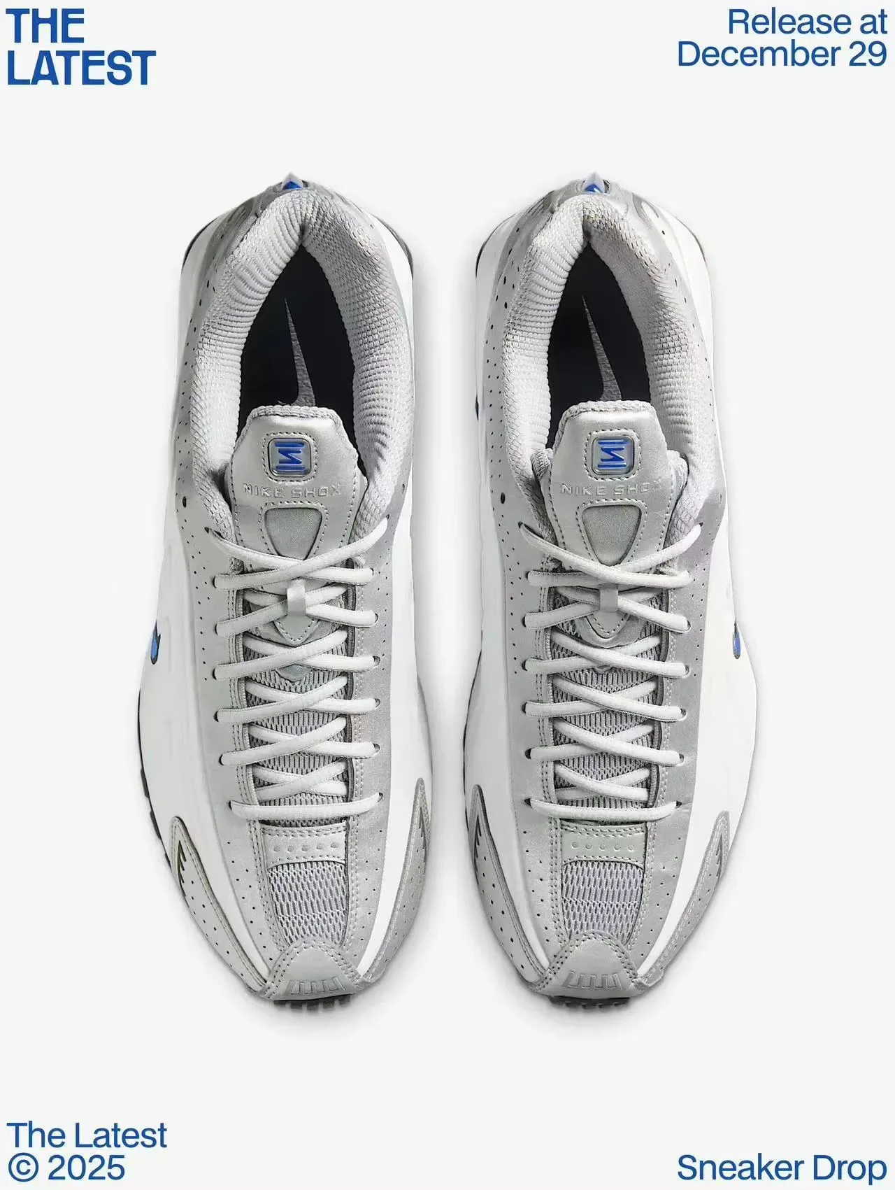 Nike Shox NZ White Gray Blue Lifestyle Sneakers 10