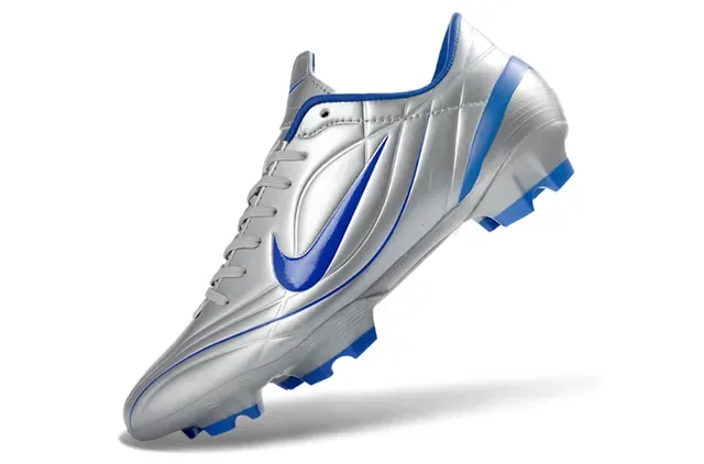 Nike Silver Blue Metallic Superior Sintético Royal Swoosh Y Trim Firm-Ground Zapatos De Fútbol 3