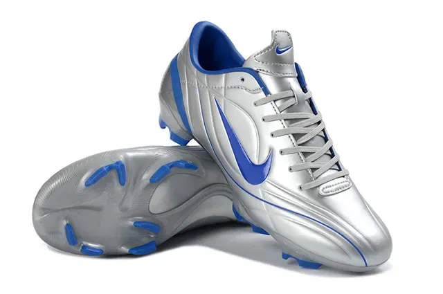 Nike Silver Blue Metallic Superior Sintético Royal Swoosh Y Trim Firm-Ground Zapatos De Fútbol 4