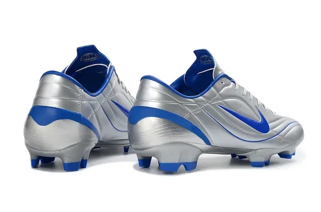 Nike Silver Blue Metallic Superior Sintético Royal Swoosh Y Trim Firm-Ground Zapatos De Fútbol 5