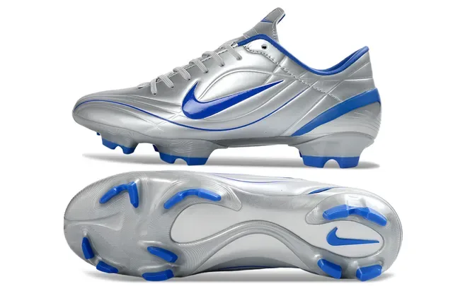 Nike Silver Blue Metallic Superior Sintético Royal Swoosh Y Trim Firm-Ground Zapatos De Fútbol 6