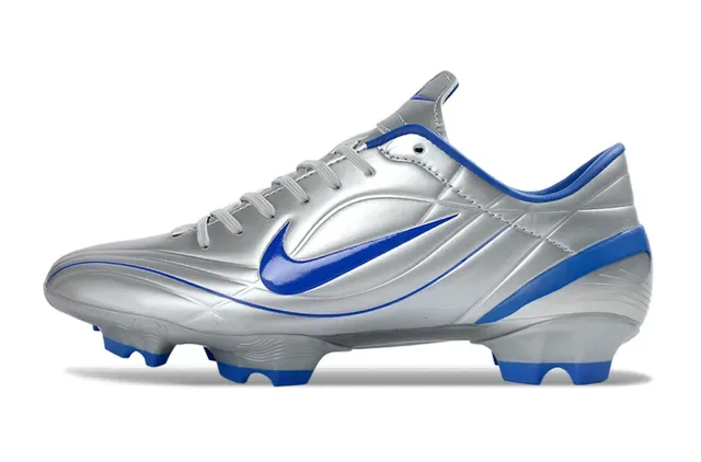 Nike Silver Blue Metallic Superior Sintético Royal Swoosh Y Trim Firm-Ground Zapatos De Fútbol 7