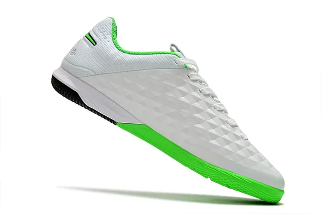 Nike Tiempo Legend Azul Verde Superior Acólchada en Diamante Panel Lateral Perforado Zapatos de Fútbol Indoor 8
