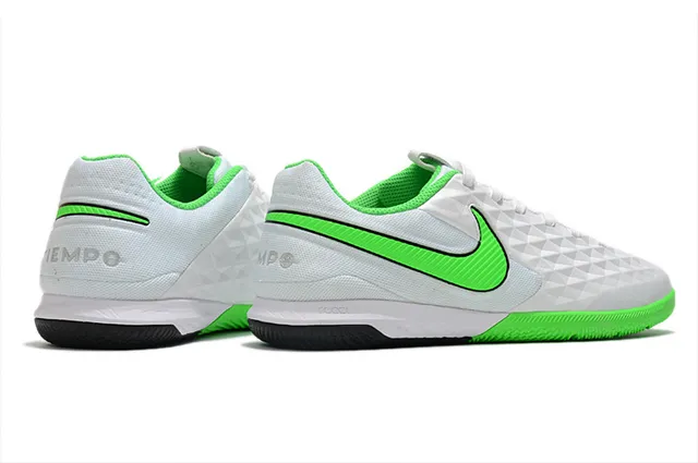 Nike Tiempo Legend Azul Verde Superior Acólchada en Diamante Panel Lateral Perforado Zapatos de Fútbol Indoor 11