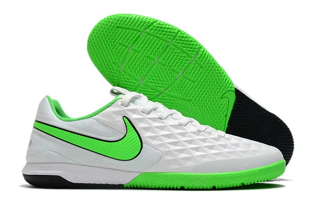 Nike Tiempo Legend Azul Verde Superior Acólchada en Diamante Panel Lateral Perforado Zapatos de Fútbol Indoor 12