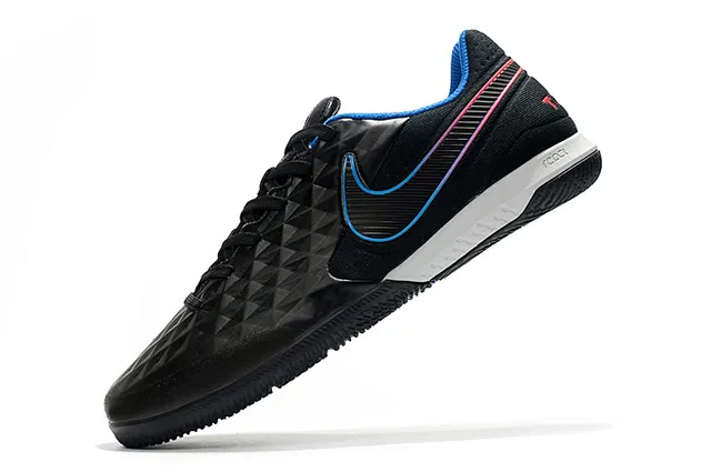 Nike Tiempo Legend Azul Verde Superior Acólchada en Diamante Panel Lateral Perforado Zapatos de Fútbol Indoor 16