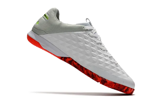 Nike Tiempo Legend Azul Verde Superior Acólchada en Diamante Panel Lateral Perforado Zapatos de Fútbol Indoor 22