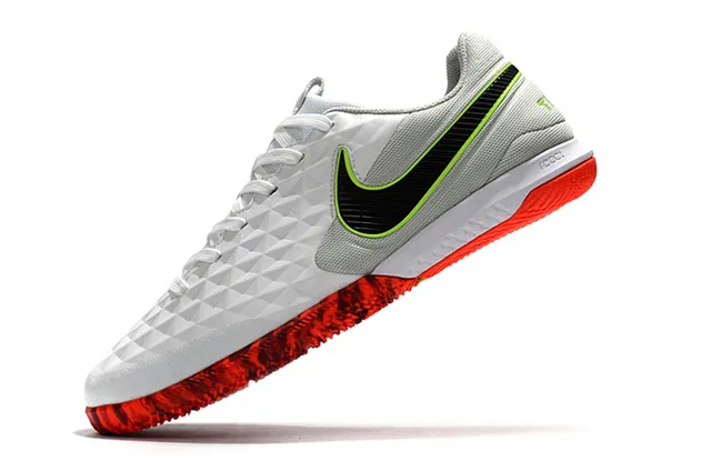 Nike Tiempo Legend Azul Verde Superior Acólchada en Diamante Panel Lateral Perforado Zapatos de Fútbol Indoor 23