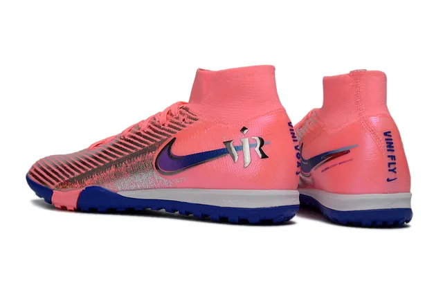 Nike Vapor 粉蓝 高帮领 Flyknit 鞋面 草地足球鞋 4
