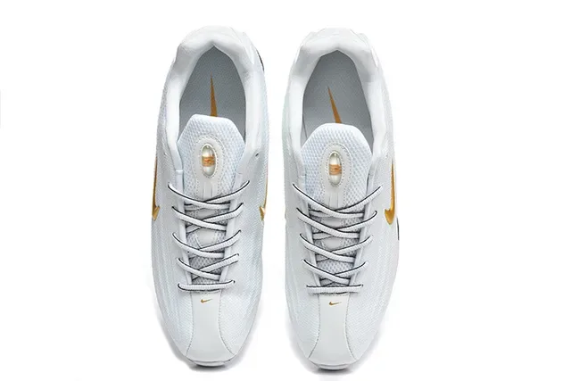 Nike White and Gold Swoosh Lifestyle Sneaker 3