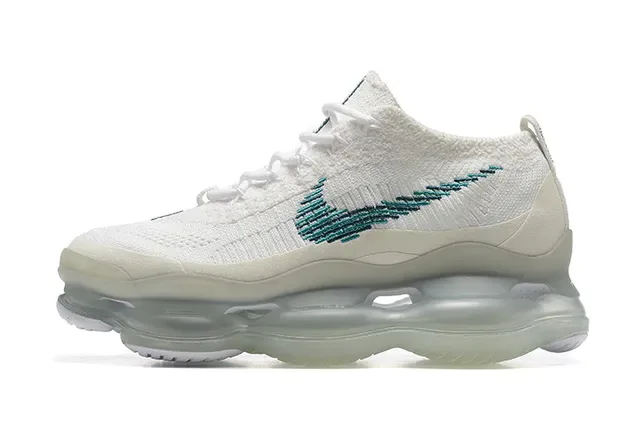 Nike Blanc Bleu Flyknit Upper Unité d'Air Visible Plein Longueur Lifestyle Sneakers 4
