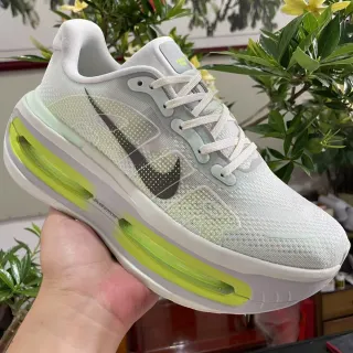 Nike सफेद हरा बुनाई ऊपरी पारदर्शी नियोन हवा इकाई दौड़ने के जूते