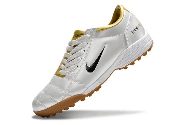 Nike Sapatos de futebol para relva branco e verde low-top acolchada sintética superior 3