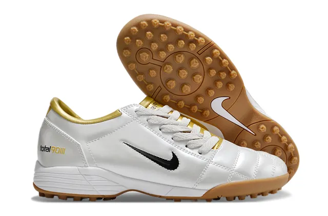 Nike Sapatos de futebol para relva branco e verde low-top acolchada sintética superior 6