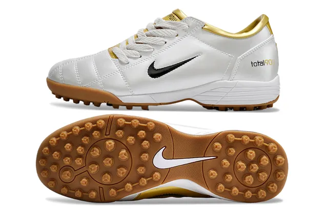 Nike Sapatos de futebol para relva branco e verde low-top acolchada sintética superior 7