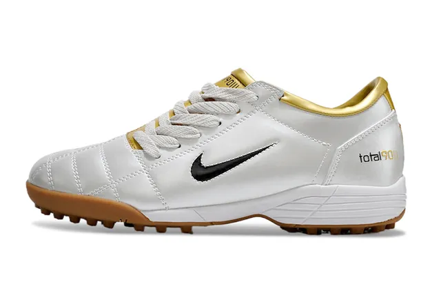 Nike Sapatos de futebol para relva branco e verde low-top acolchada sintética superior 8