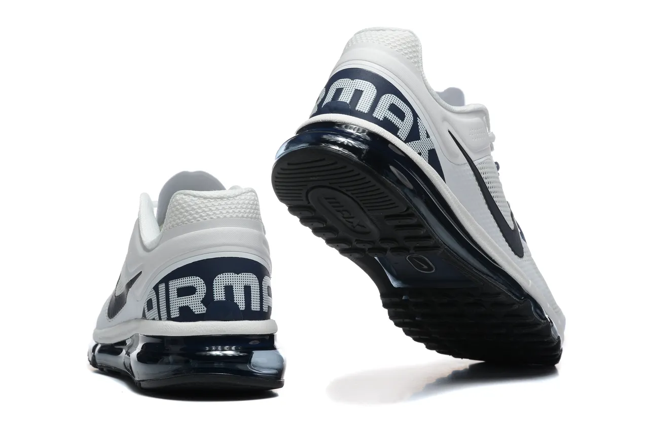 Nike Chaussures de course Blanc Marine Haut en maillage perforé Unité d'air visible pleine longueur 2