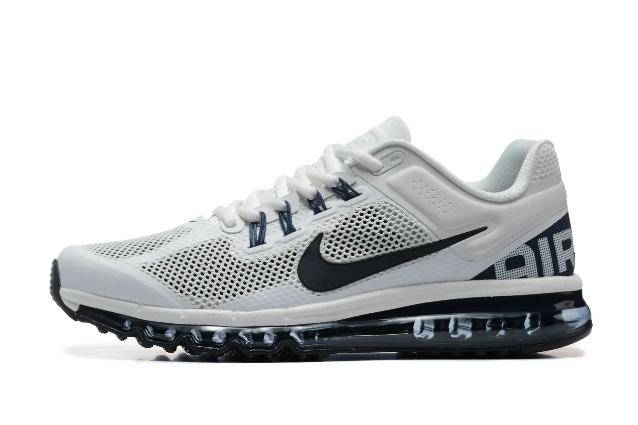 Nike Chaussures de course Blanc Marine Haut en maillage perforé Unité d'air visible pleine longueur 4