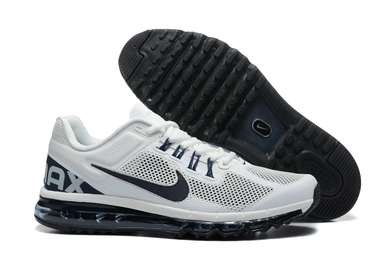 Nike Chaussures de course Blanc Marine Haut en maillage perforé Unité d'air visible pleine longueur 6