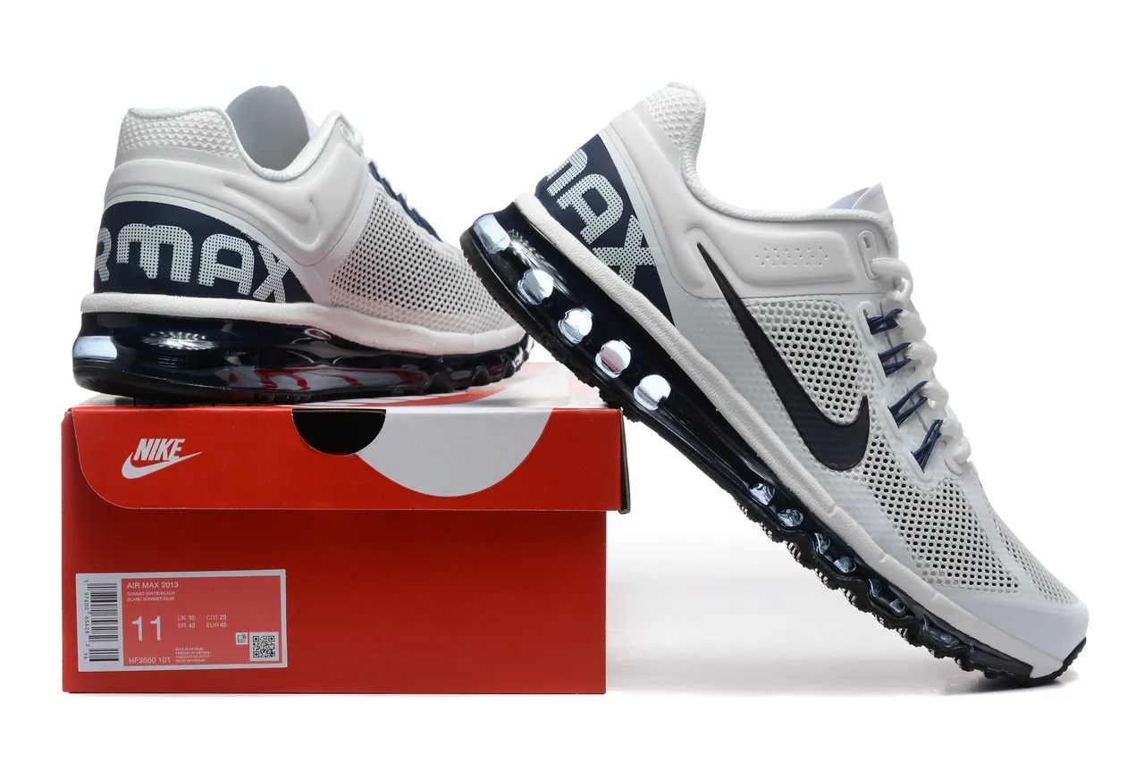 Nike Chaussures de course Blanc Marine Haut en maillage perforé Unité d'air visible pleine longueur 8
