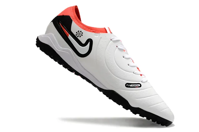 Nike White Orange Synthetic Upper Padded Collar Turf Soccer Shoes 2