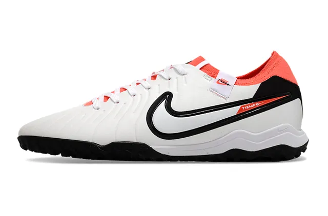 Nike White Orange Synthetic Upper Padded Collar Turf Soccer Shoes 7