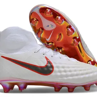 Nike Blanc Rouge Haut-Top Ajustement Chaussettes Texturisé Matelassé Supérieur Semelle Firme Chaussures de Football
