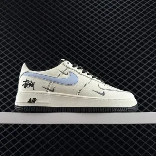 Nike x Stussy Air Force 1 Low Off-White Light Blue Blackأحذية أسلوب حياة