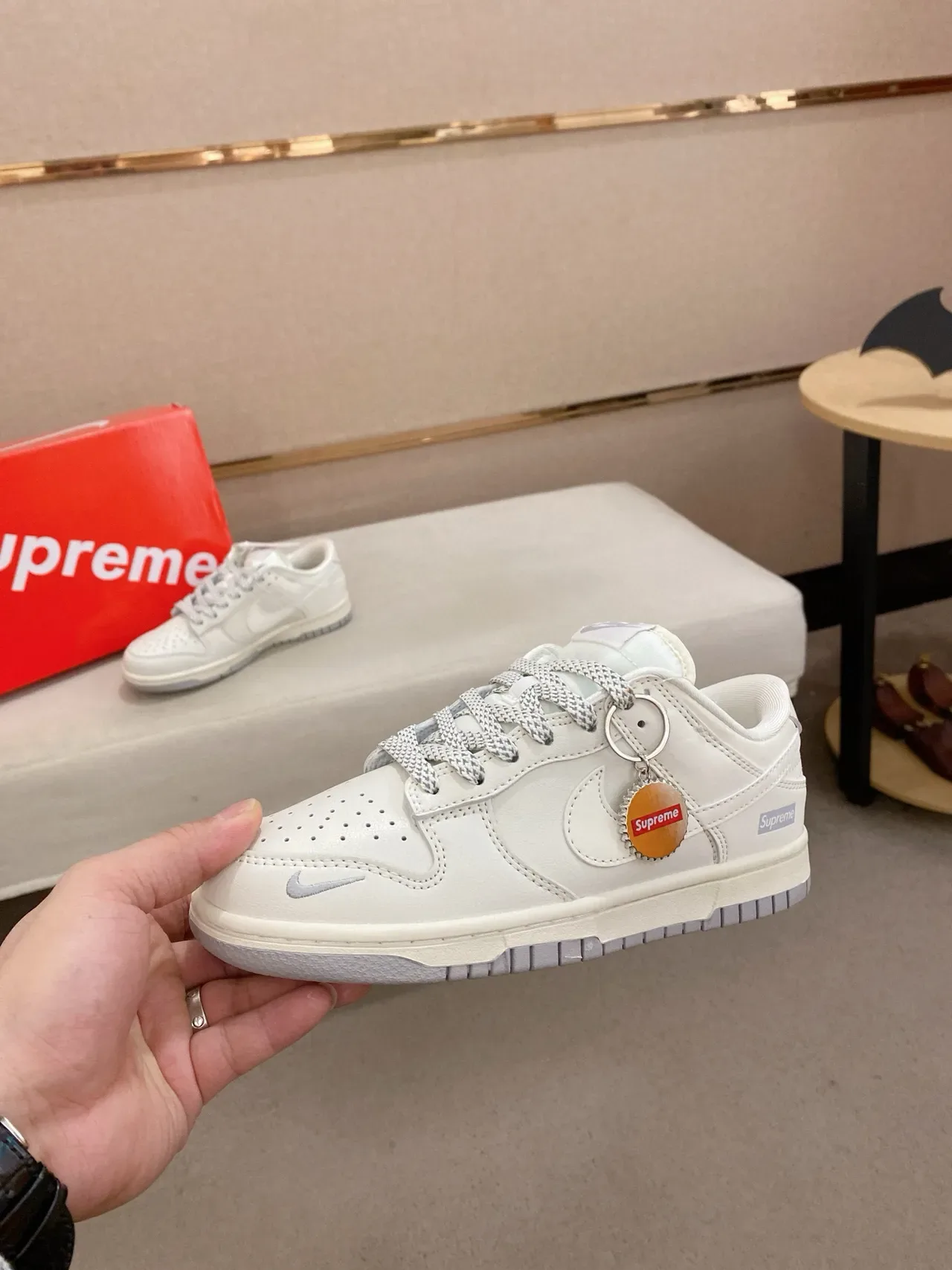 Nike x Supreme Dunk Low Off-White Lifestyle Sneakers 3