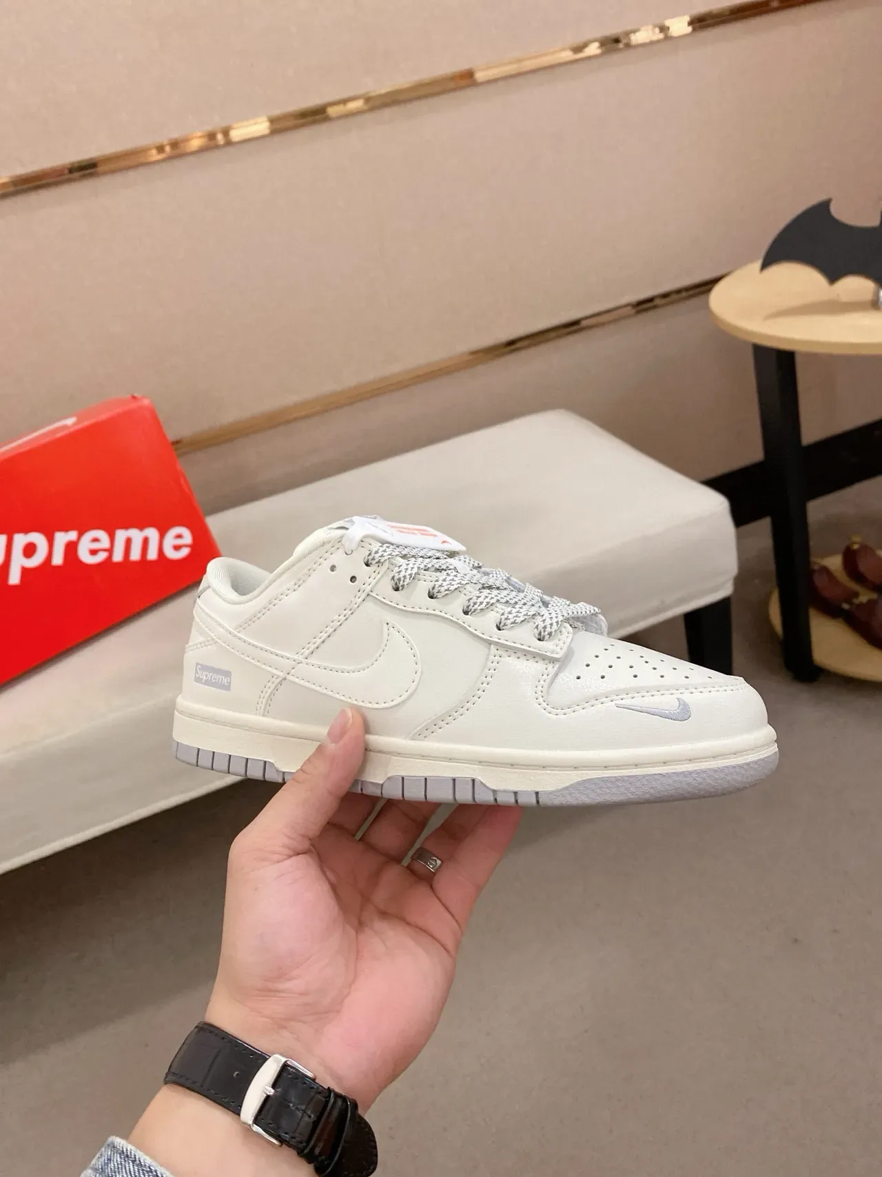 Nike x Supreme Dunk Low Off-White Lifestyle Sneakers 4