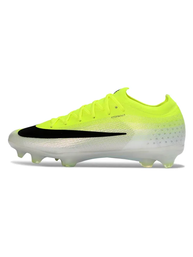 Nike Amarelo Preto Baixo Ajuste de meia Superior Iridescente Transparente Placa da sola Grama firme Sapatos de futebol 7