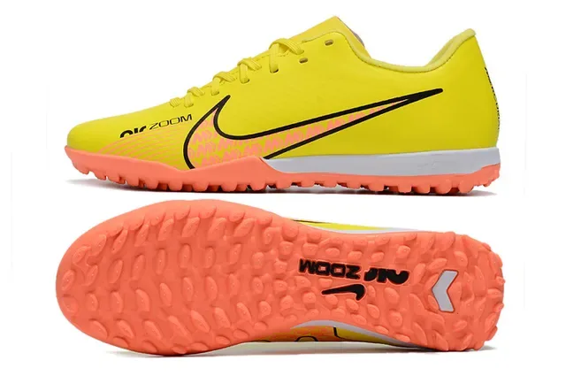Nike Jaune Orange Bas Haut Synthétique Picots Coniques Moulés Herbe Artificielle Chaussures de Football 9