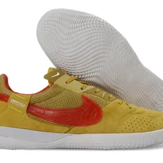 Nike أصفر أحمر لوتوب داخل ملعب سيلويت خردل سويد و شبكة علوية حذاء رياضي