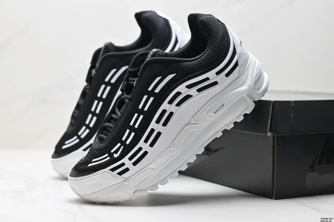 Nike Zoom 2K أسود أبيض الموجية الطبقية القفص الشبكي العلوي حذاء أسلوب حياة 2