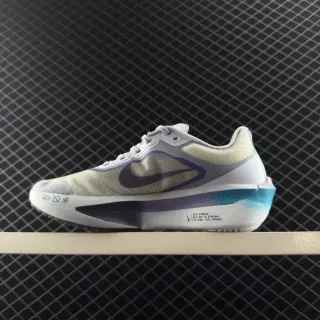 Nike Zoom Fly 6 সাদা বেগুনি মেশ অপার ব্রেইডেড হিল রানিং শু