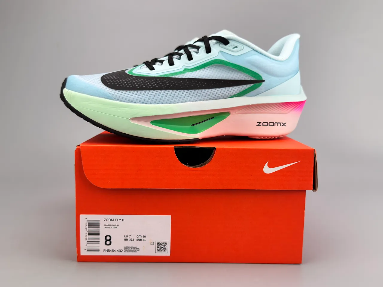 Nike Zoom Fly Bleu Vert Silhouette de course maille supérieure ingénierisée chaussures de course 4