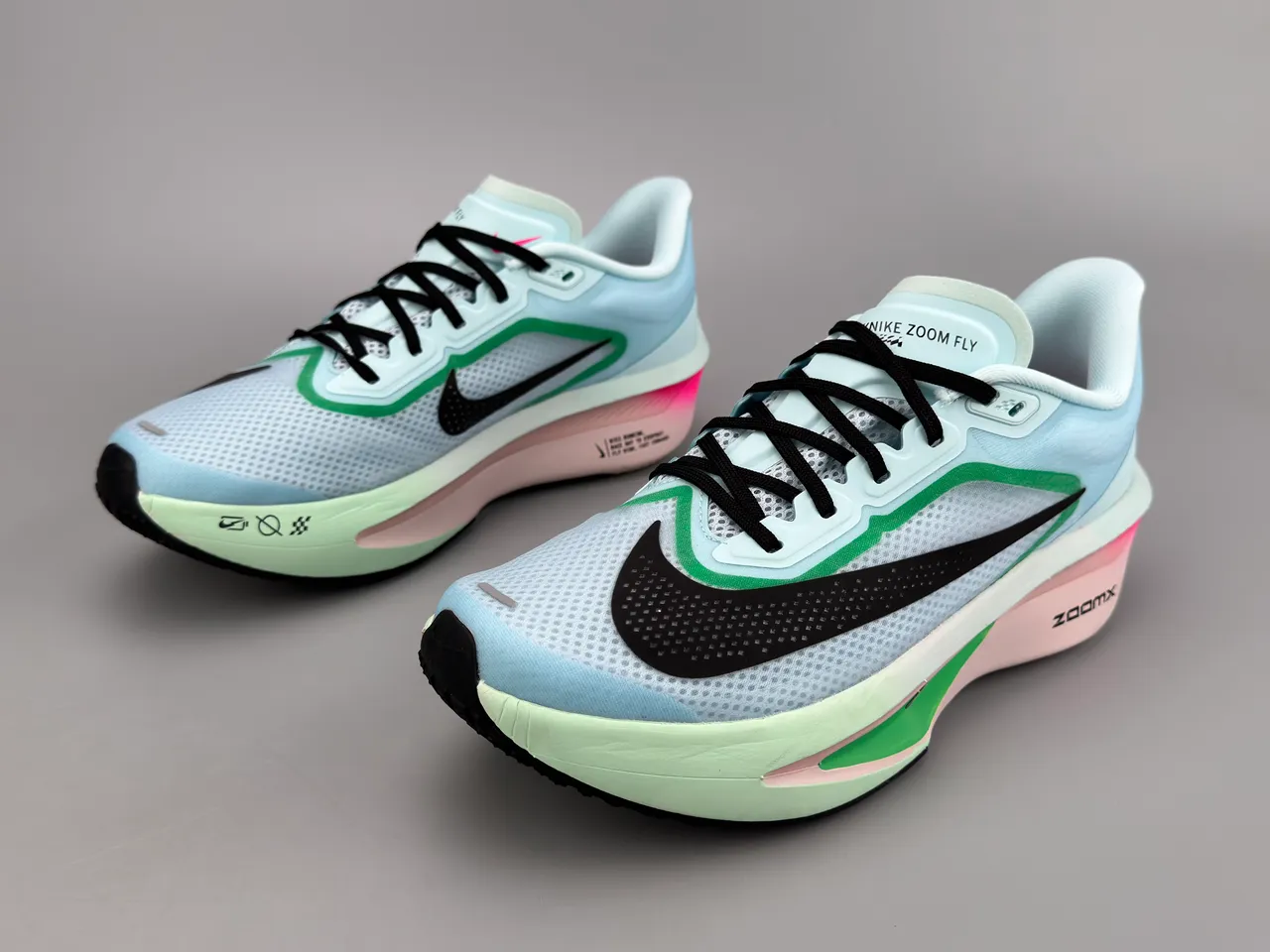 Nike Zoom Fly Bleu Vert Silhouette de course maille supérieure ingénierisée chaussures de course 6