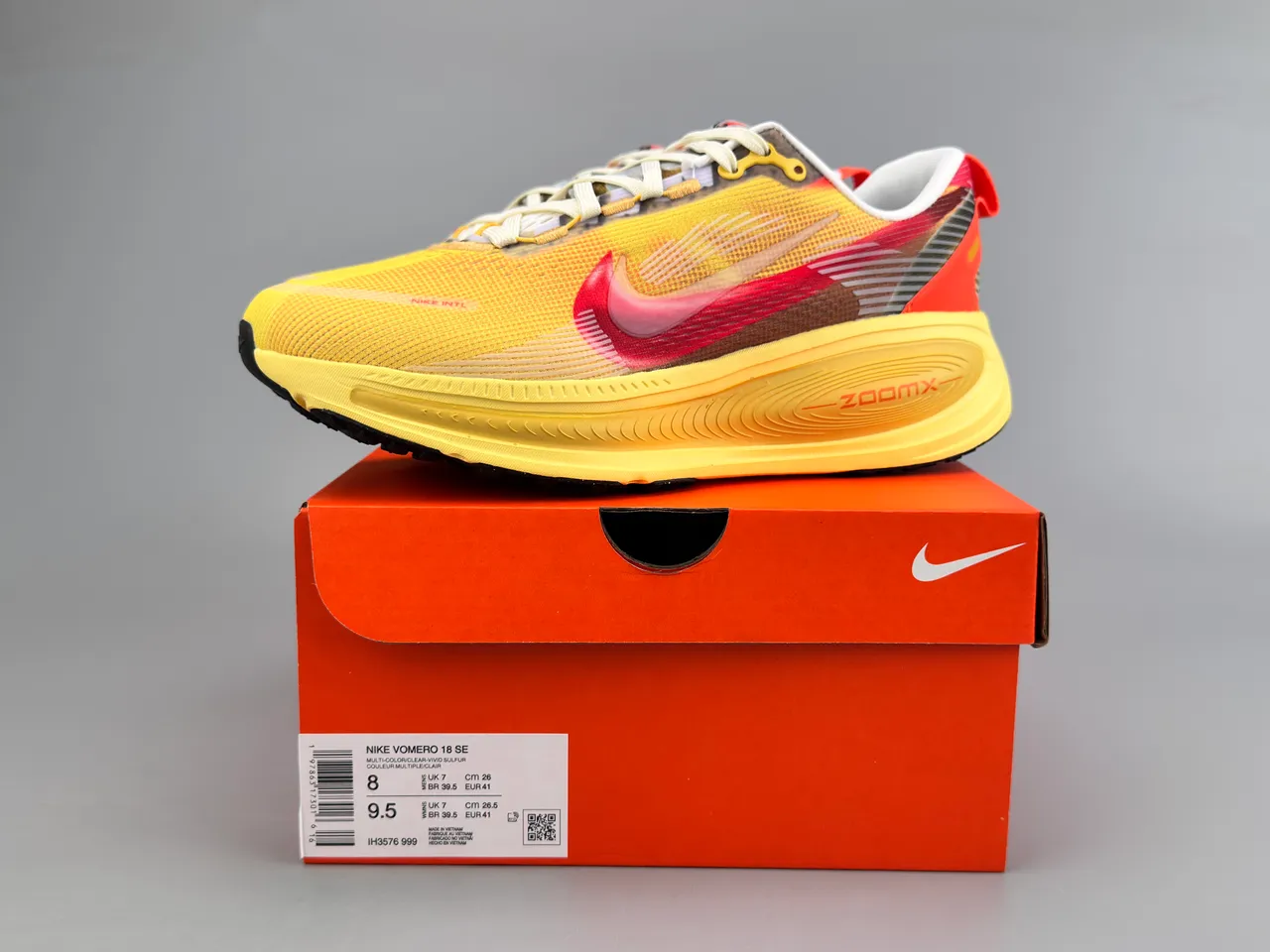 Nike ZoomX Invincible Run Amarillo Rojo Malla ingenieril superior en capas sintético superposiciones zapatos de correr 4