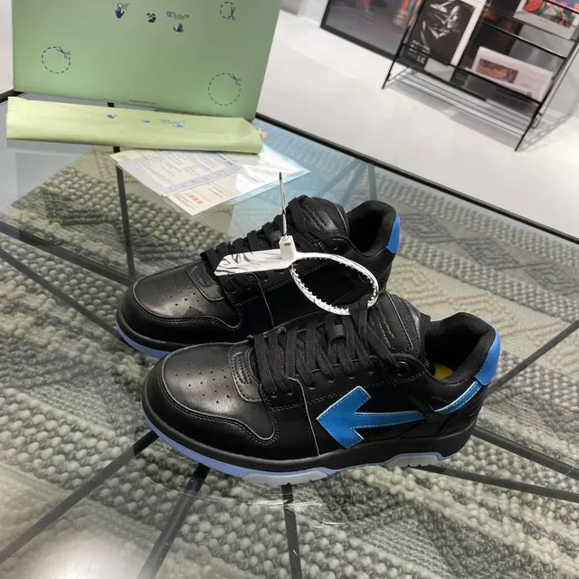 Off-White Black Blue Deconstructed Arrow-Motif Lifestyle Sneakers 9