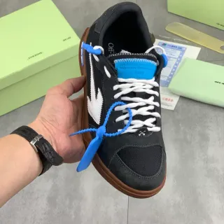 Off-White Black Blue Low-Top Industrial Design Lifestyle Sneakers
