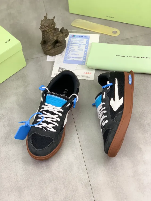 Off-White أسود أزرق منخفض العلوي تصميم صناعي أسلوب حياة سنايكرز 5