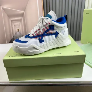 Off-White Blue Oversized Arrow Logo Ridged Sculpted Midsole Chunky Sneakers
