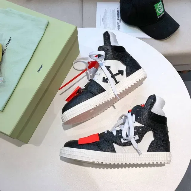 Off-White Diagonal Arrow High-Top Negro Blanco Rojo Zapatillas Lifestyle 3