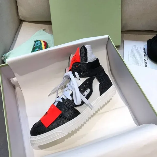 Off-White Diagonal Arrow High-Top Negro Blanco Rojo Zapatillas Lifestyle 4