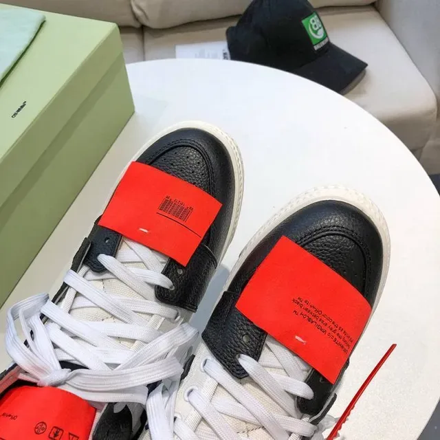 Off-White Diagonal Arrow High-Top Negro Blanco Rojo Zapatillas Lifestyle 5