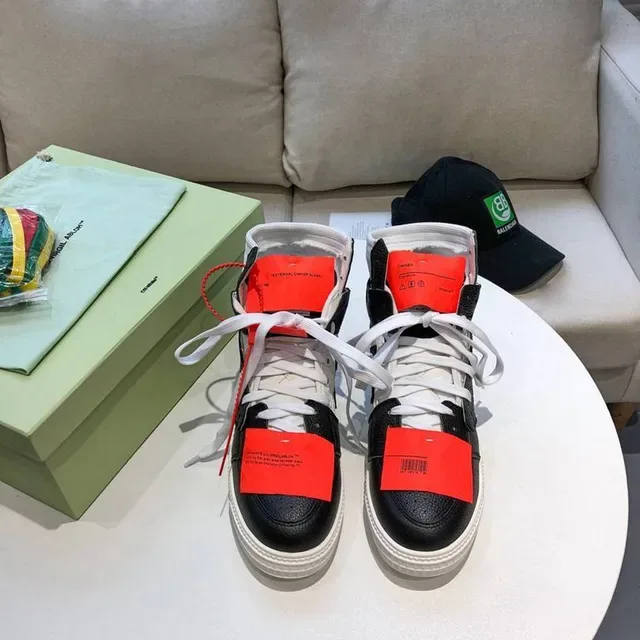 Off-White Diagonal Arrow High-Top Negro Blanco Rojo Zapatillas Lifestyle 9