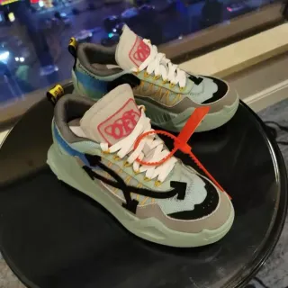 Off-White Green Beige Chunky Sole Industrial Zip-Tie Lifestyle Sneakers