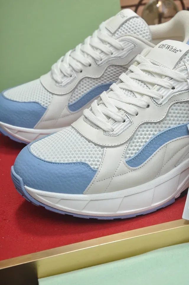 Off-White Runner Style Zapatillas Chunky Blancas y Azul Claro 2