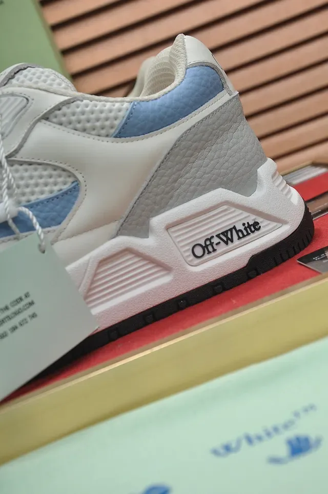 Off-White Runner Style Zapatillas Chunky Blancas y Azul Claro 3