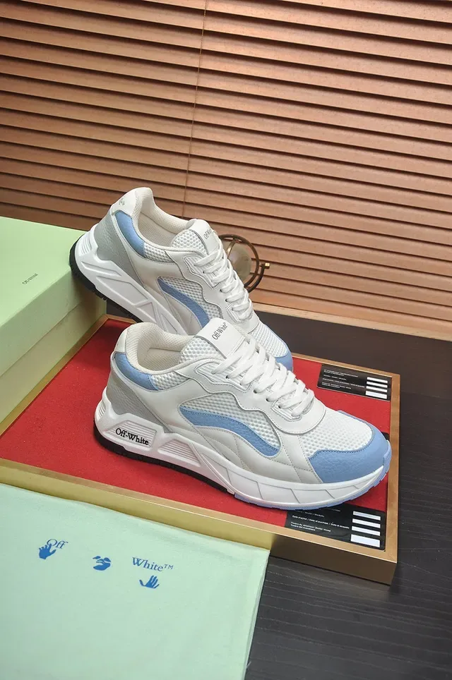 Off-White Runner Style Zapatillas Chunky Blancas y Azul Claro 5